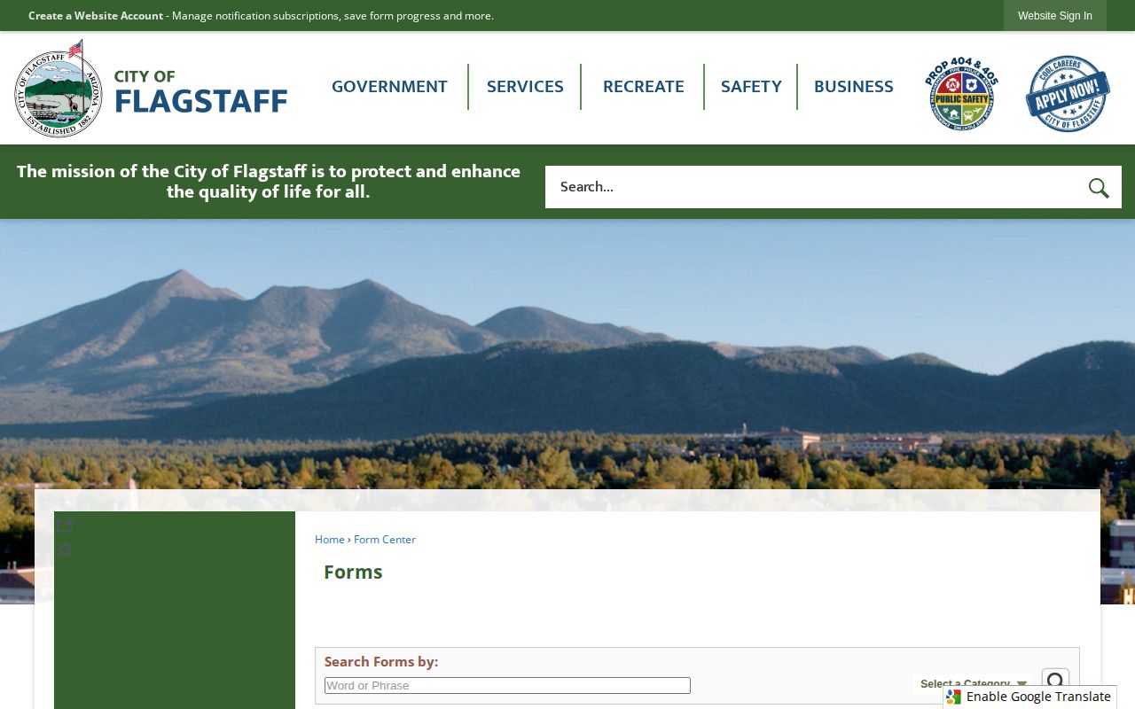 Flagstaff and Coconino online records request form